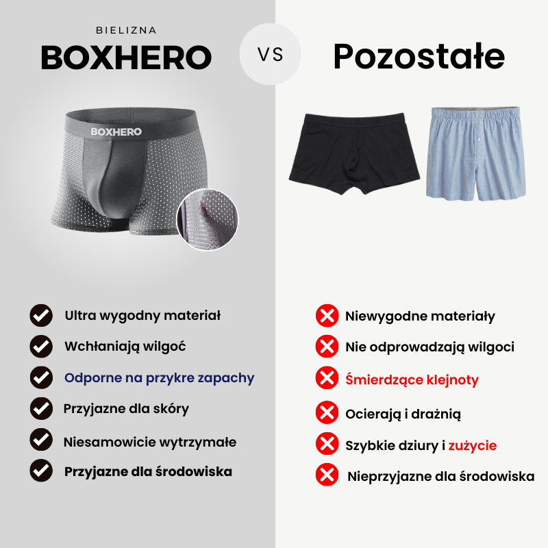 BOXHERO - NAJLEPSZE BOKSERKI Z WŁÓKNA BAMBUSOWEGO
