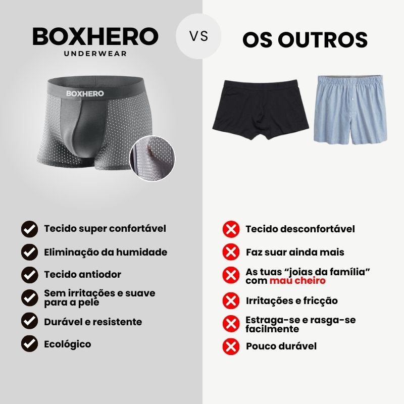BOXERS BOXHERO EM FIBRA DE BAMBU – CONFORTO REVOLUCIONÁRIO DURANTE TODO O DIA